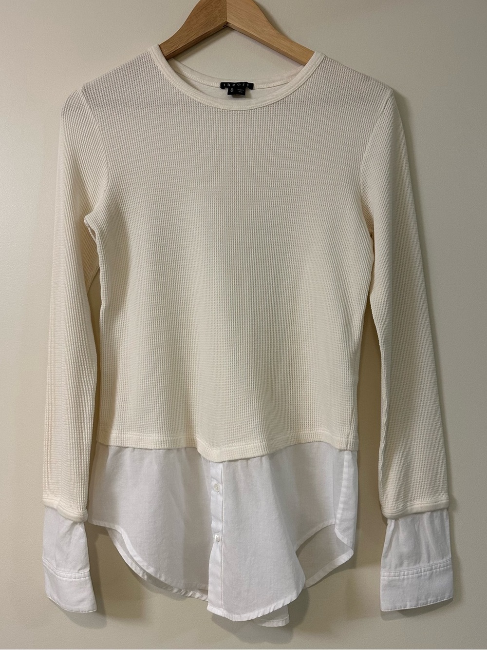 Theory Mikaela Layered Top in Cream/White Size M
